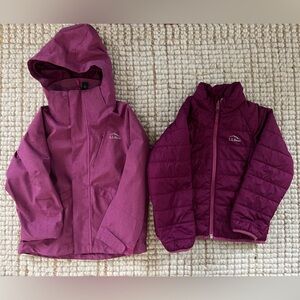 LL Bean Girls' Pathfinder Waterproof 3-in-1 Jacket, Size Small (4)